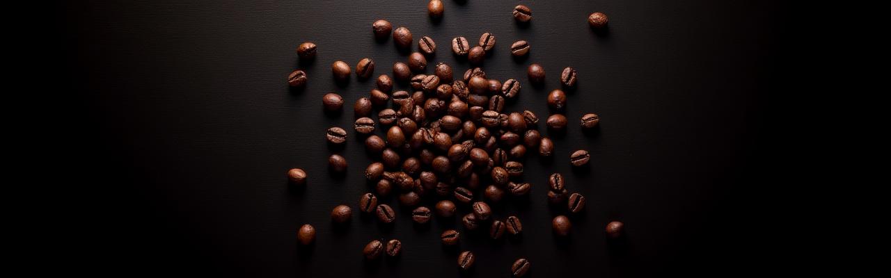 Subtle texture of scattered coffee beans