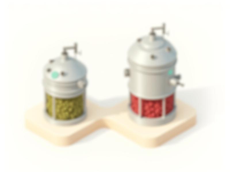 Diagram illustrating the difference between aerobic and anaerobic fermentation tanks